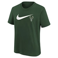 Youth Nike Hunter Green Milwaukee Bucks Essential Swoosh T-Shirt