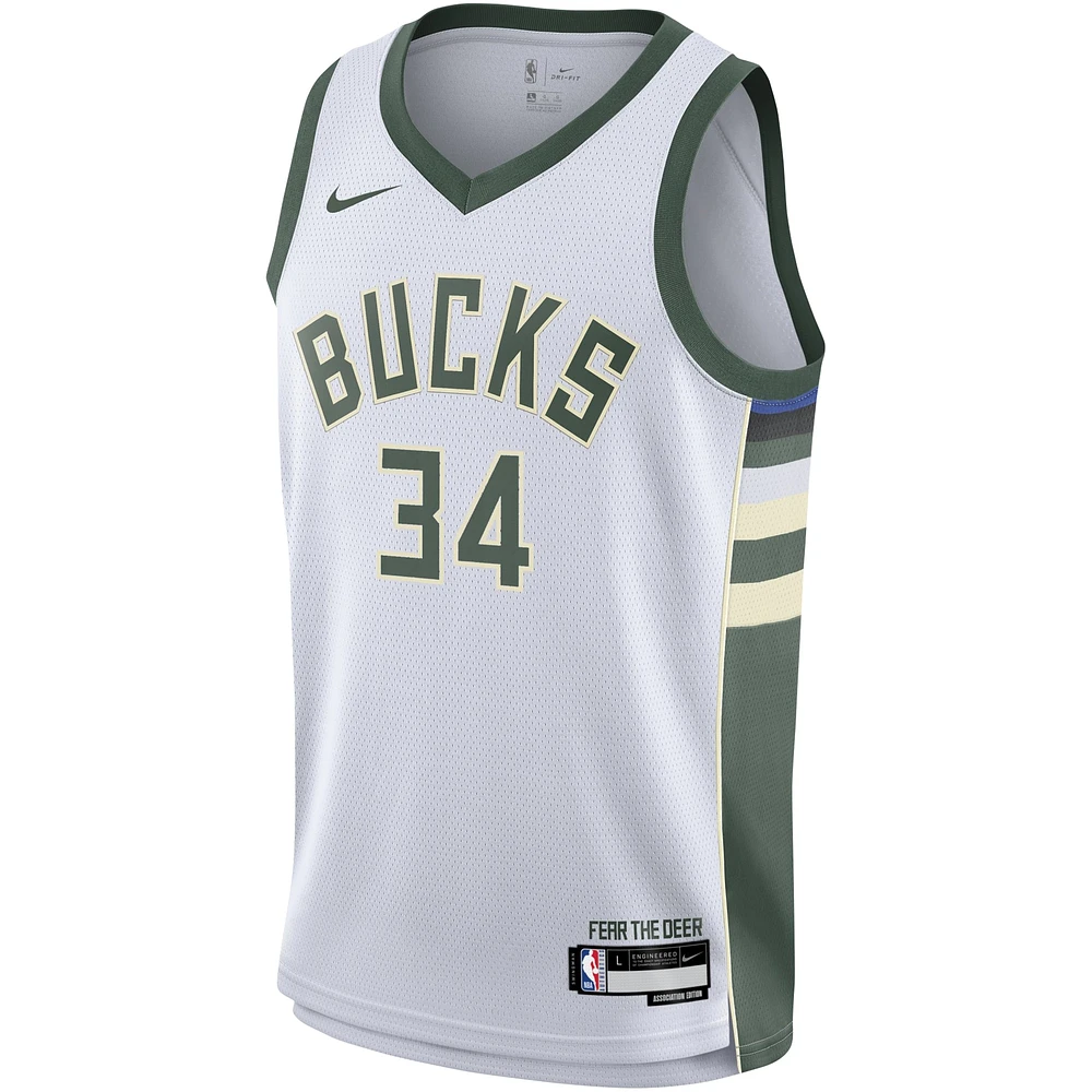 Youth Nike Giannis Antetokounmpo White Milwaukee Bucks Swingman Jersey - Association Edition