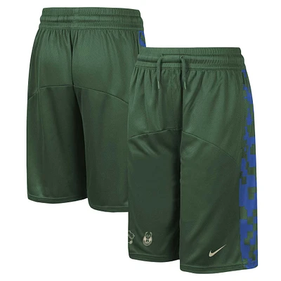 Short Nike Hunter Green Milwaukee Bucks Courtside pour cinq équipes de départ jeunes