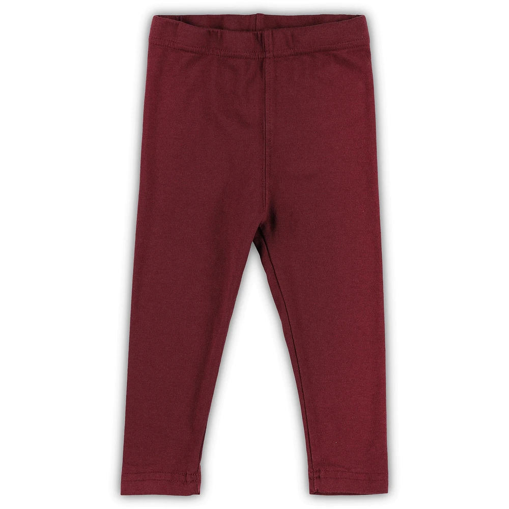 Girls Infant Wes & Willy Maroon/White Minnesota Golden Gophers Balloon Raglan 3/4-Sleeve T-Shirt Leggings Set