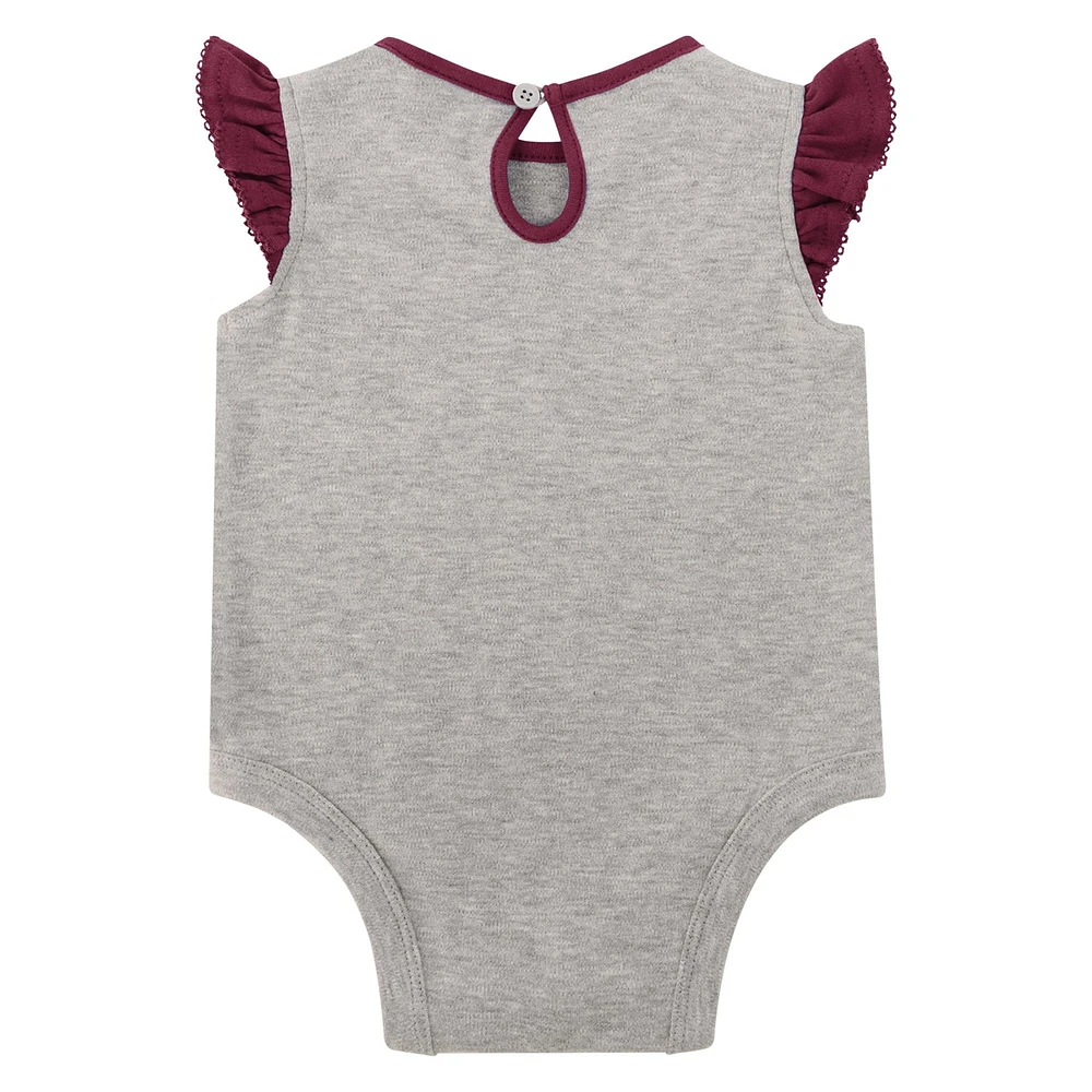 Girls Newborn Heather Gray Minnesota Golden Gophers All Dolled Up Bodysuit, Skirt & Bootie Set