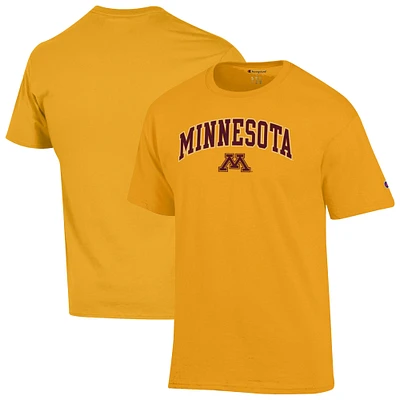 T-shirt Champion Gold pour homme avec logo Arch Over des Golden Gophers du Minnesota