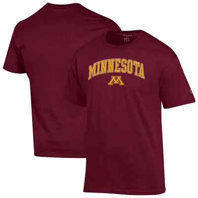 T-shirt marron pour homme avec logo Arch Over des Golden Gophers du Minnesota, champion