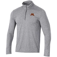 Men's Champion Heathered Gray Minnesota Golden Gophers Field Day Team Quarter-Zip Jacket