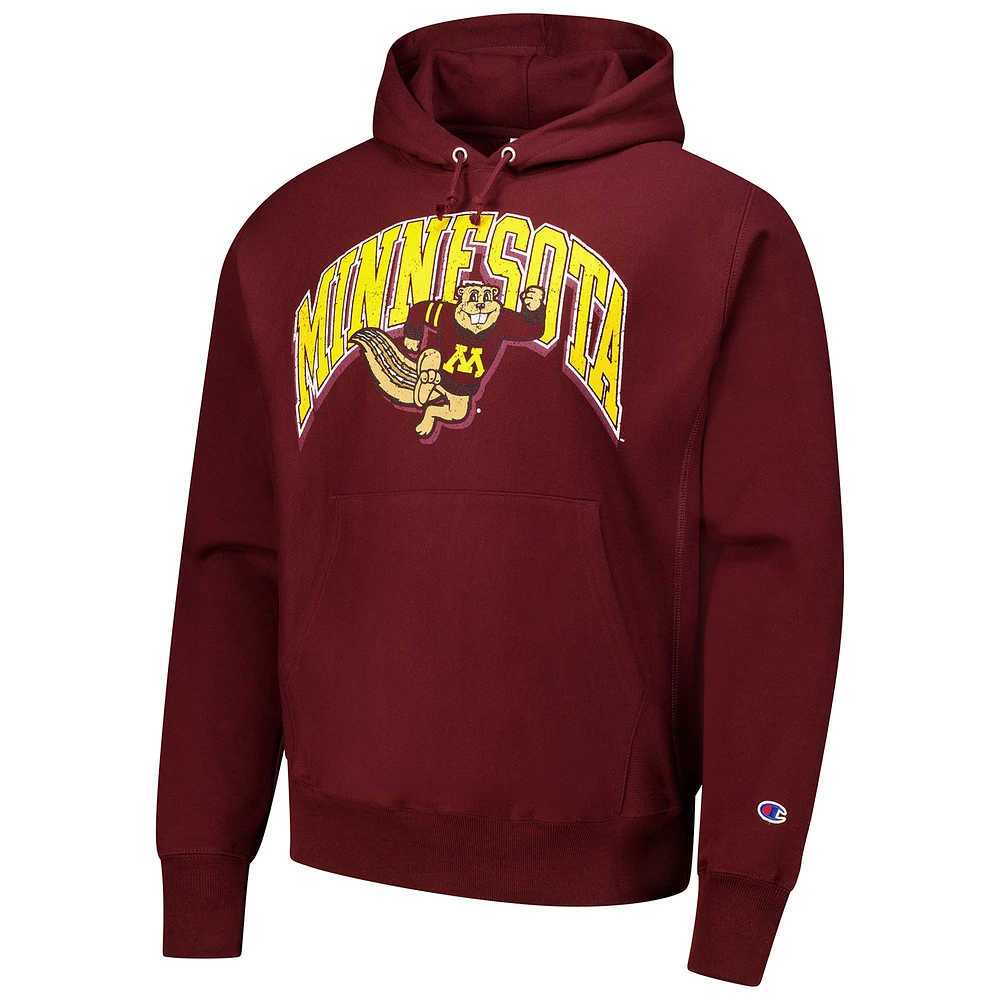 Men's Champion Maroon Minnesota Golden Gophers Vault Late Night Reverse Weave Pullover Hoodie