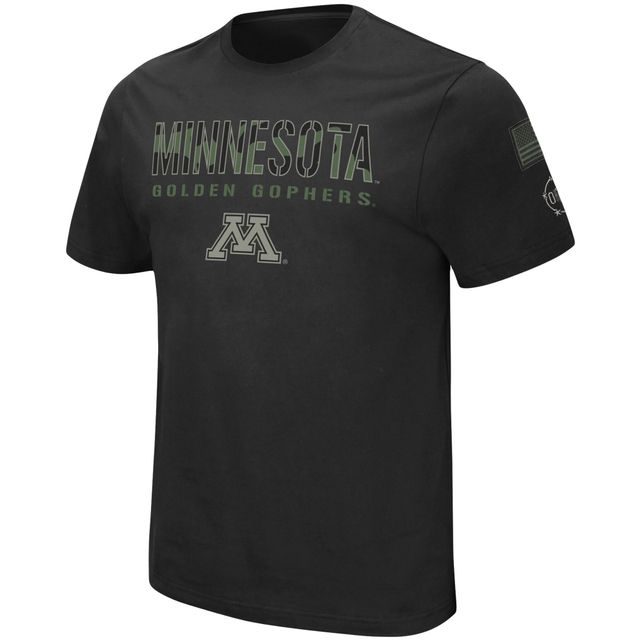 T-shirt pour homme Colosseum Black Minnesota Golden Gophers Big & Tall OHT Military Appreciation Informer