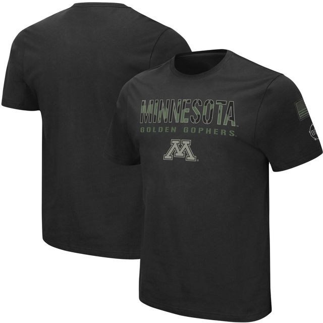 T-shirt pour homme Colosseum Black Minnesota Golden Gophers Big & Tall OHT Military Appreciation Informer