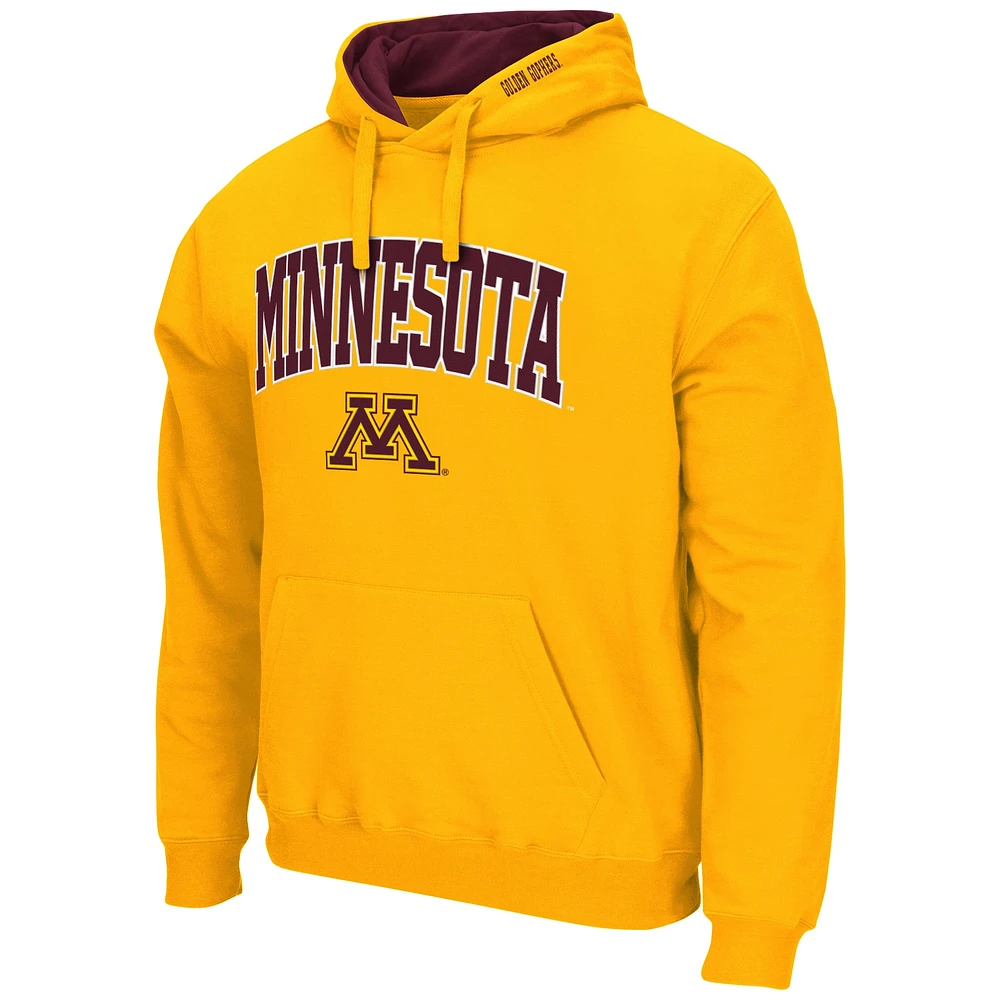 Men's Colosseum Gold Minnesota Golden Gophers Arch & Logo 3.0 Pullover Hoodie