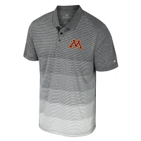 Men's Colosseum Gray Minnesota Golden Gophers Striped Mesh Polo