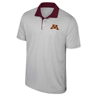 Men's Colosseum Gray Minnesota Golden Gophers Tuck Striped Polo