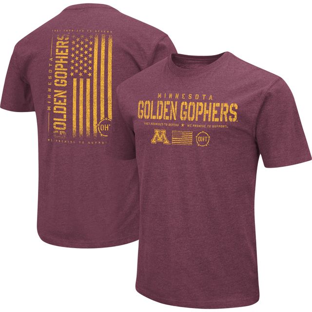 Colosseum Heather Maroon Minnesota Golden Gophers OHT Military Appreciation Flag 2.0 T-shirt pour homme