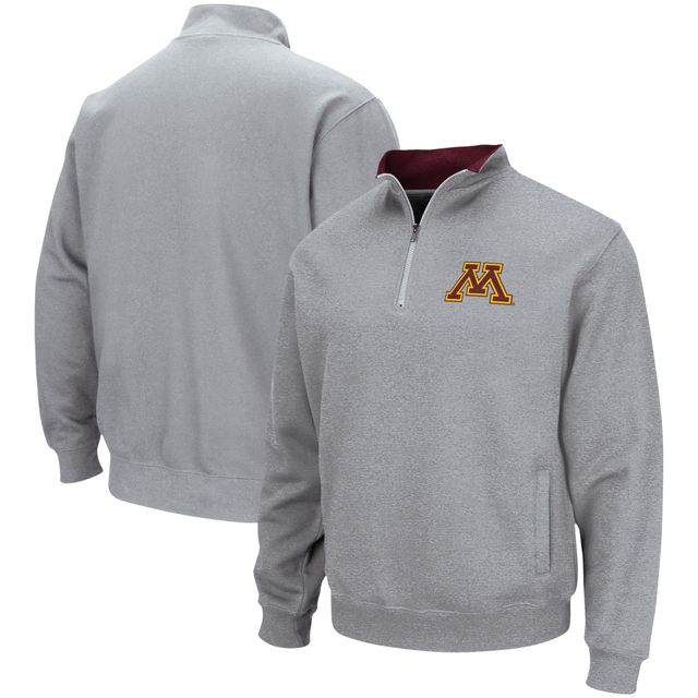 Veste Colosseum Heathered Grey Minnesota Golden Gophers Tortugas Team Logo Quarter-Zip Jacket pour homme