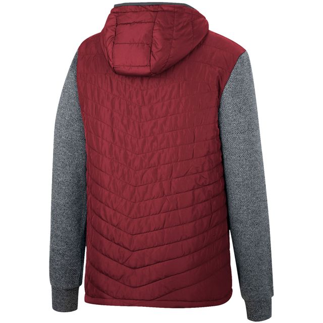 Sweat à capuche entièrement zippé Colosseum marron/anthracite Minnesota Golden Gophers Course pour homme