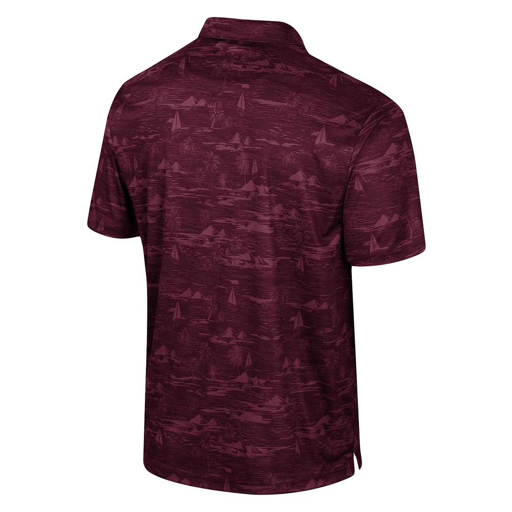 Men's Colosseum Maroon Minnesota Golden Gophers Daly Print Polo