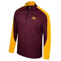 Men's Colosseum Maroon Minnesota Golden Gophers Langmore Raglan Quarter-Zip Top
