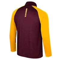 Men's Colosseum Maroon Minnesota Golden Gophers Langmore Raglan Quarter-Zip Top