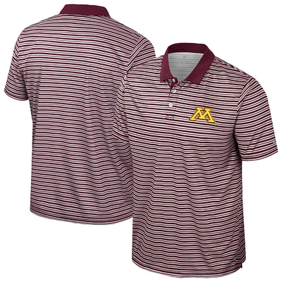 Polo rayé marron Colosseum pour homme des Golden Gophers du Minnesota