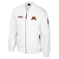 Men's Colosseum Minnesota Golden Gophers White Rabbit Full-Zip Bomber Jacket