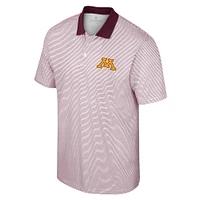 Men's Colosseum White/Maroon Minnesota Golden Gophers Print Stripe Polo