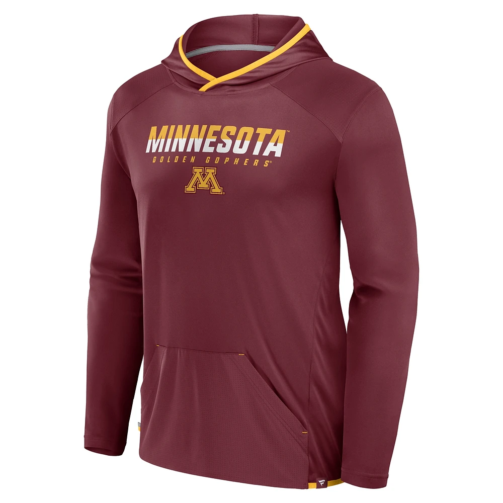 T-shirt à capuche de transition Fanatics pour hommes, bordeaux/or, Minnesota Golden Gophers
