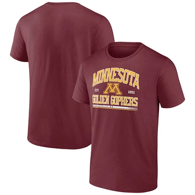 T-shirt Fanatics pour hommes, marron, Minnesota Golden Gophers, Fundamentals Modern Stack