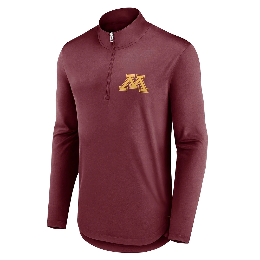 Men's Fanatics Maroon Minnesota Golden Gophers Tough Minded Quarter-Zip Top