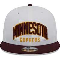 Men's New Era White/Maroon Minnesota Golden Gophers Two-Tone Layer 9FIFTY Snapback Hat