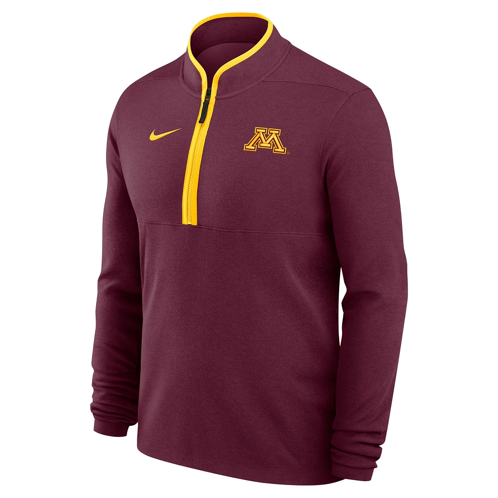 Men's Nike Maroon Minnesota Golden Gophers Coaches Courtside Basketball Victory Performance Quarter-Zip Top