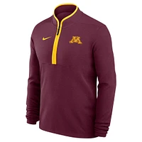 Men's Nike Maroon Minnesota Golden Gophers Coaches Courtside Basketball Victory Performance Quarter-Zip Top