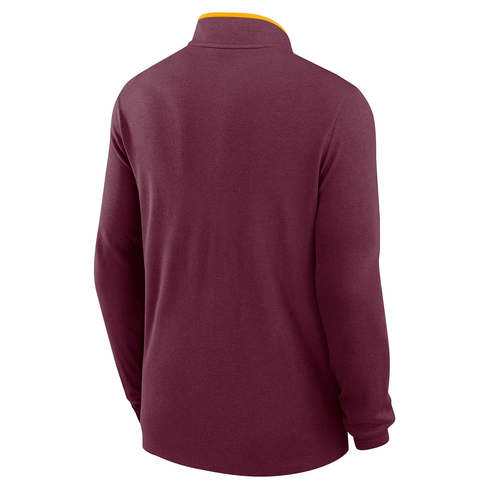Men's Nike Maroon Minnesota Golden Gophers Coaches Courtside Basketball Victory Performance Quarter-Zip Top