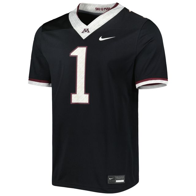 Maillot de football intouchable Nike #1 des Golden Gophers du Minnesota pour homme, noir