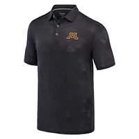Men's Tommy Bahama Black Minnesota Golden Gophers Sport Palm Coast Palmera IslandZone Polo