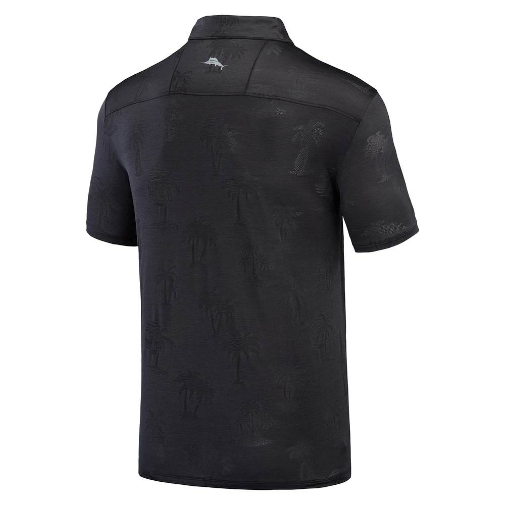 Men's Tommy Bahama Black Minnesota Golden Gophers Sport Palm Coast Palmera IslandZone Polo