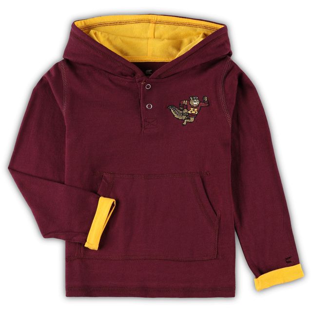 Ensemble sweat à capuche et pantalon de survêtement Colosseum marron/gris chiné Minnesota Golden Gophers Poppies pour tout-petits