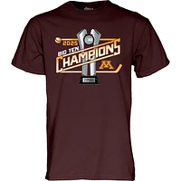 Unisex Blue 84  Maroon Minnesota Golden Gophers 2025 Big Ten Hockey Regular Season Champions Locker Room T-Shirt