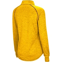 Women's Colosseum Gold Minnesota Golden Gophers Bikram Raglan Quarter-Zip Top