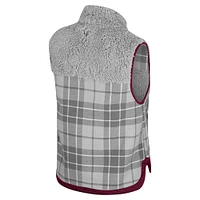 Women's Colosseum Gray Minnesota Golden Gophers Matilda Sherpa Plaid Full-Zip Vest