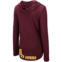 Women's Colosseum Maroon Minnesota Golden Gophers My Lover Lightweight Hooded Long Sleeve T-Shirt