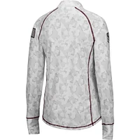 Women's Colosseum White Minnesota Golden Gophers OHT Military Appreciation Officer Arctic Camo Fitted Lightweight 1/4-Zip Jacket