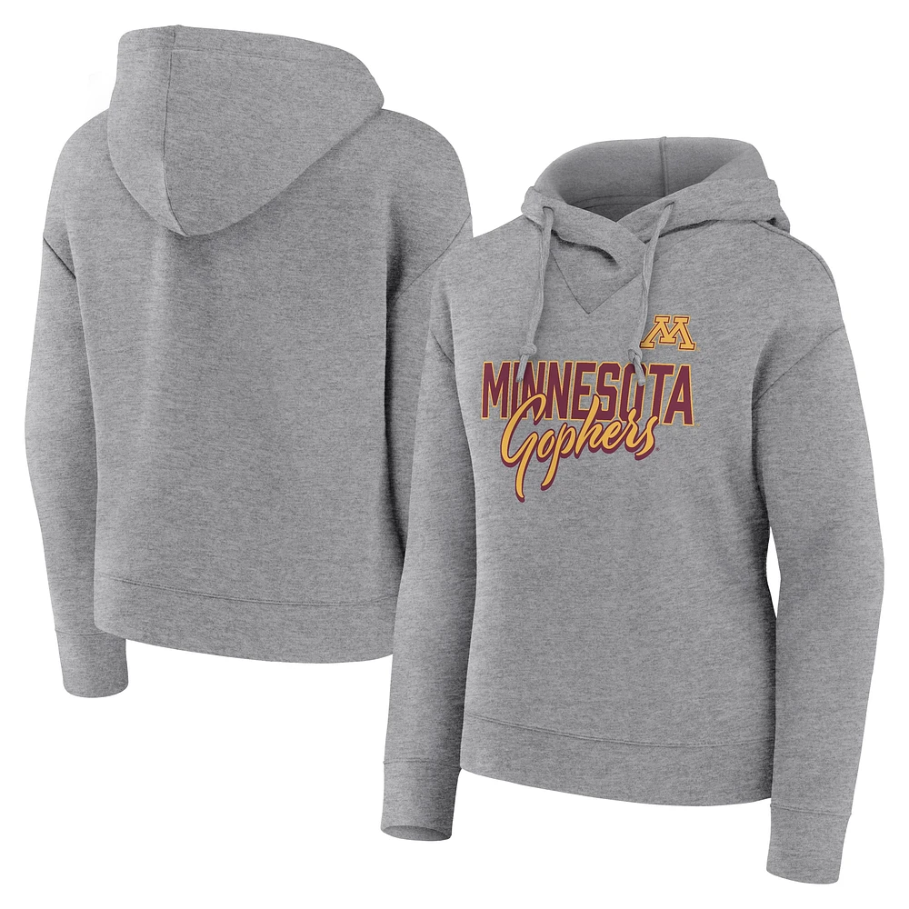 Sweat à capuche Fanatics Heather Grey Minnesota Golden Gophers Script Favorite pour femmes