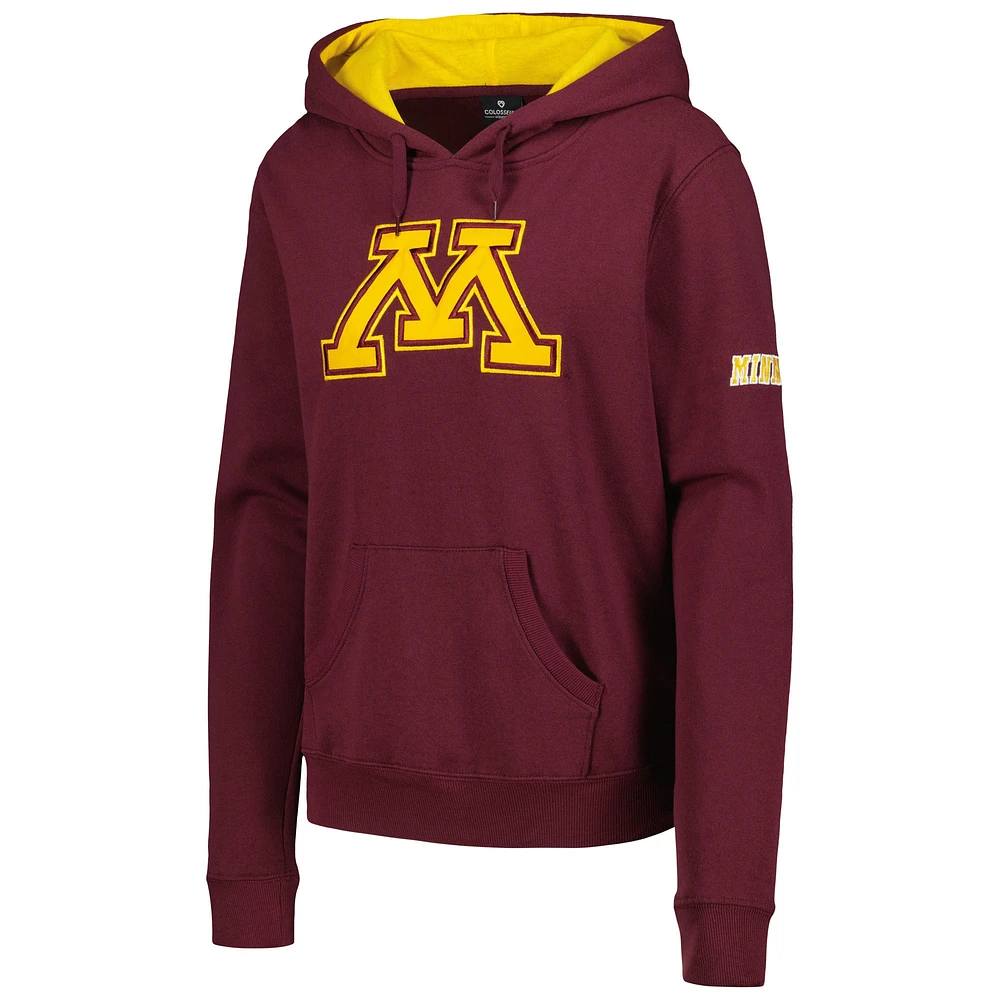 Women's Stadium Athletic Maroon Minnesota Golden Gophers Big Logo Pullover Hoodie