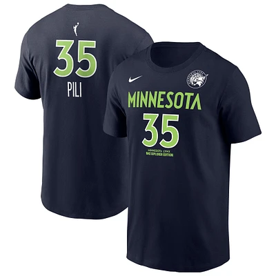 T-shirt Nike Alissa Pili bleu marine pour homme, édition Explorer, avec nom et numéro, Minnesota Lynx