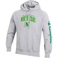 Men's Champion Heather Gray Minnesota North Stars Reverse Weave Pullover Hoodie