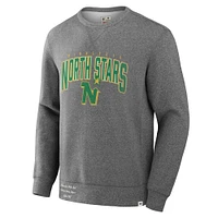 Men's Fanatics Heather Gray Minnesota North Stars Decades Collection Legendary Fleece Pullover Sweatshirt