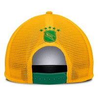 Men's Fanatics White/Green Minnesota North Stars Decades Collection Foam Front Snapback Hat