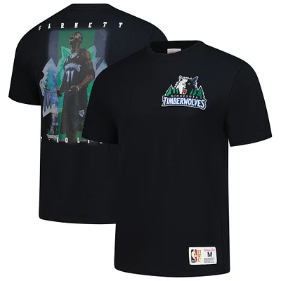 T-shirt Mitchell & Ness Kevin Garnett pour homme, noir, Minnesota Timberwolves Hardwood Classics, NBA Legends