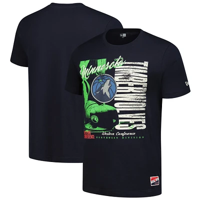 Men's New Era  Navy Minnesota Timberwolves Distressed Throwback Vintage Color Pack T-Shirt