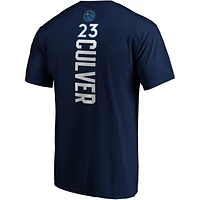 Men's Fanatics Jarrett Culver Navy Minnesota Timberwolves Playmaker Name & Number Logo T-Shirt