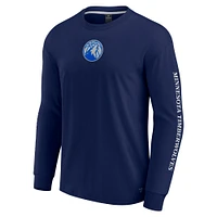 Men's Fanatics Navy Minnesota Timberwolves Elements Strive Long Sleeve T-Shirt