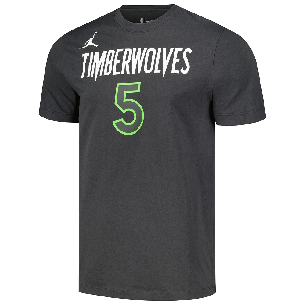 Men's Jordan Brand Anthony Edwards Charcoal Minnesota Timberwolves 2022/23 Statement Edition Name & Number T-Shirt